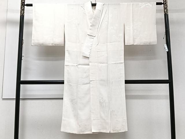平和屋着物■長襦袢 無双仕立て 流水片輪車花文 正絹 逸品 CABE9993xi