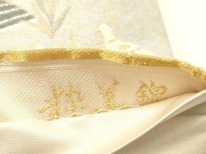 平和屋着物◎六通柄袋帯　唐織　粋美錦　花鳥風景文　金糸　正絹　逸品　CABF0025vf