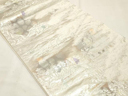 平和屋着物◎六通柄袋帯　古京錦　風景文　二重引箔　正絹　逸品　CABF0026vf