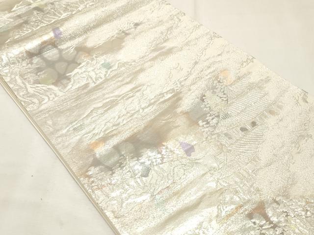 平和屋着物◎六通柄袋帯　古京錦　風景文　二重引箔　正絹　逸品　CABF0026vf