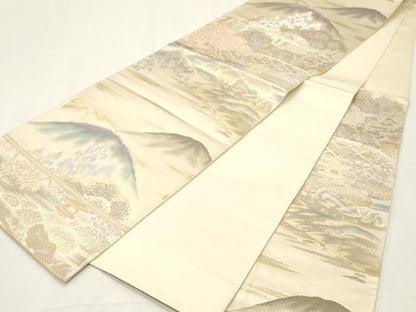 平和屋着物◎六通柄袋帯　光悦の庭　二重箔錦　正絹　逸品　CABF0027vf