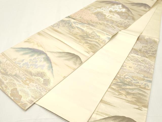 平和屋着物◎六通柄袋帯　光悦の庭　二重箔錦　正絹　逸品　CABF0027vf