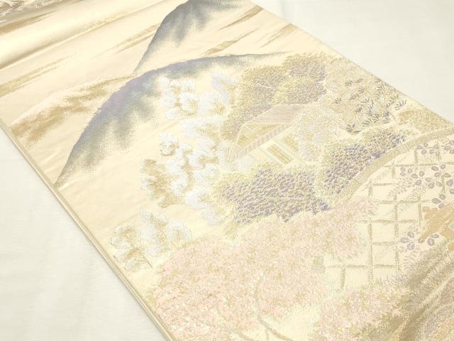 平和屋着物◎六通柄袋帯　光悦の庭　二重箔錦　正絹　逸品　CABF0027vf