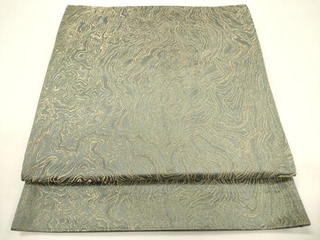 平和屋着物◎六通柄 京袋帯 墨流し文 金糸 三越扱い 正絹 逸品 CABF0107ak