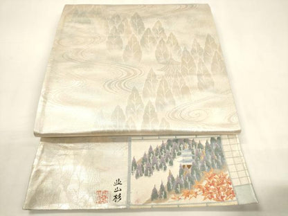 平和屋着物◎全通柄袋帯　作家物　北山杉　金糸　引箔　正絹　逸品　CABF0134ak
