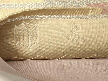 平和屋着物◎六通柄袋帯　唐織　吉祥紐文　二重箔　金銀糸　正絹　逸品　CABF0170ak