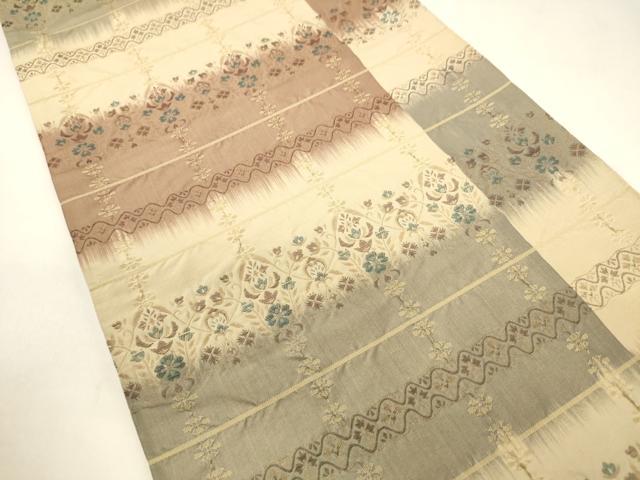 平和屋着物◎全通柄袋帯　絞り　吉祥花文　金糸　正絹　逸品　CABF0190ak