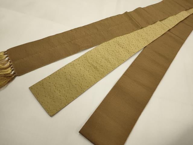 平和屋着物●男性　本場筑前博多織　両面　角帯　霞文　正絹　逸品　CABF0251ak