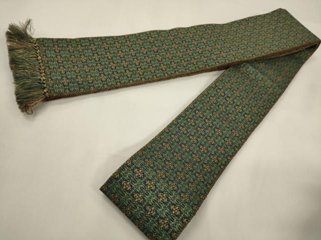 平和屋着物●男性　本場筑前博多織　両面　角帯　菱文　正絹　逸品　CABF0252ak
