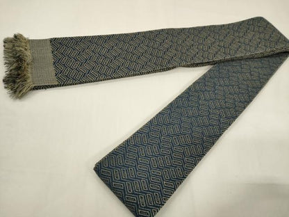 平和屋着物●男性　本場筑前博多織　角帯　幾何学文様　正絹　逸品　CABF0254ak
