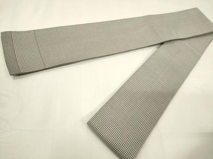 平和屋着物●男性　本場筑前博多織　角帯　霞文　正絹　逸品　CABF0255ak