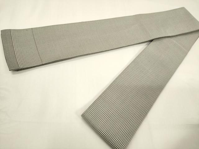 平和屋着物●男性　本場筑前博多織　角帯　霞文　正絹　逸品　CABF0255ak
