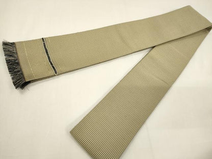平和屋着物●男性　本場筑前博多織　角帯　霞文　正絹　逸品　CABF0259ak