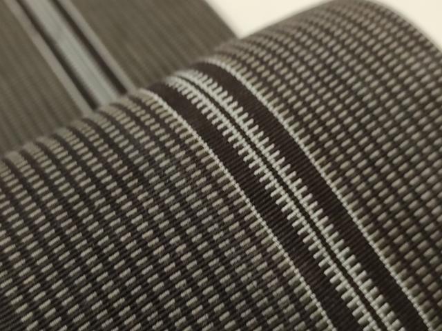 平和屋着物●男性　両面　角帯　縞間道　黒地　CABF0260ak