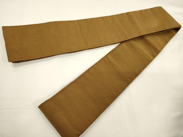 平和屋着物●男性　爪掻き本綴れ　角帯　香染色　正絹　逸品　CABF0263ak