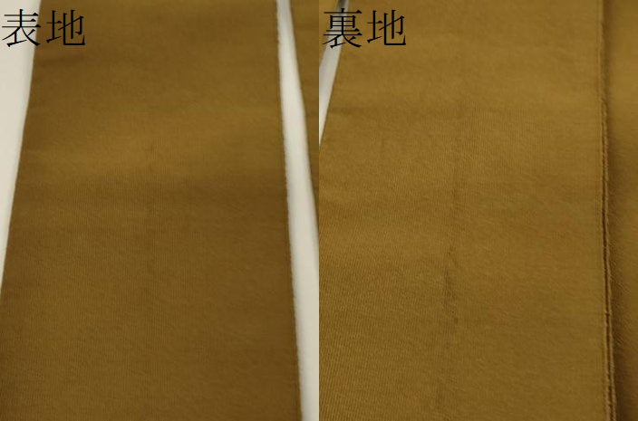 平和屋着物●男性　爪掻き本綴れ　角帯　黄唐茶色　正絹　逸品　CABF0264ak