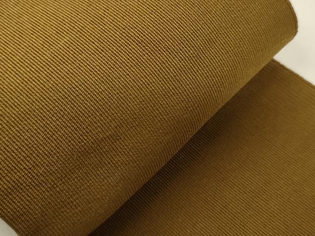平和屋着物●男性　爪掻き本綴れ　角帯　黄唐茶色　正絹　逸品　CABF0264ak