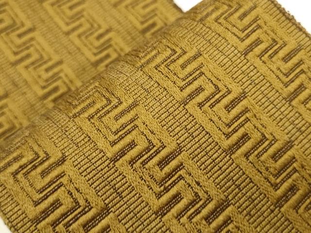 平和屋着物●男性　本場筑前博多織　両面　角帯　幾何学文様　正絹　逸品　CABF0269ak