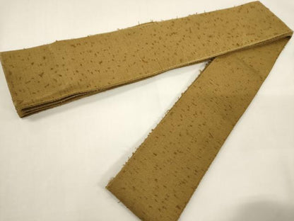 平和屋着物●男性　本場筑前博多織　角帯　山吹色　正絹　逸品　CABF0271ak
