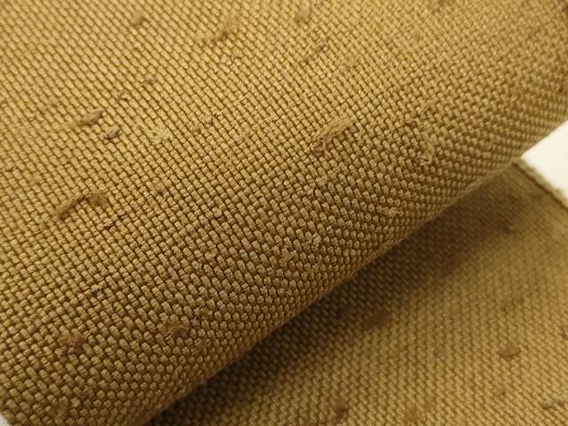 平和屋着物●男性　本場筑前博多織　角帯　山吹色　正絹　逸品　CABF0271ak