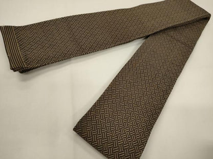 平和屋着物●男性　本場筑前博多織　角帯　網代文様　正絹　逸品　CABF0276ak