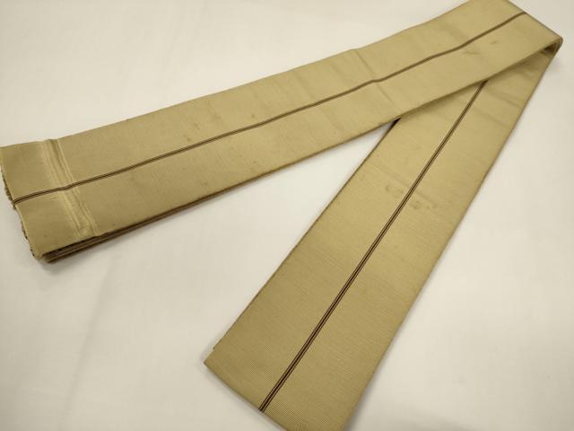 平和屋着物●男性　本場筑前博多織　両面　角帯　格子柄　正絹　逸品　CABF0280ak