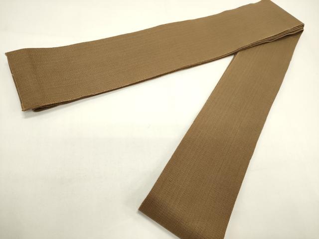 平和屋着物●男性　本場筑前博多織　角帯　灰茶色　正絹　逸品　CABF0296ak