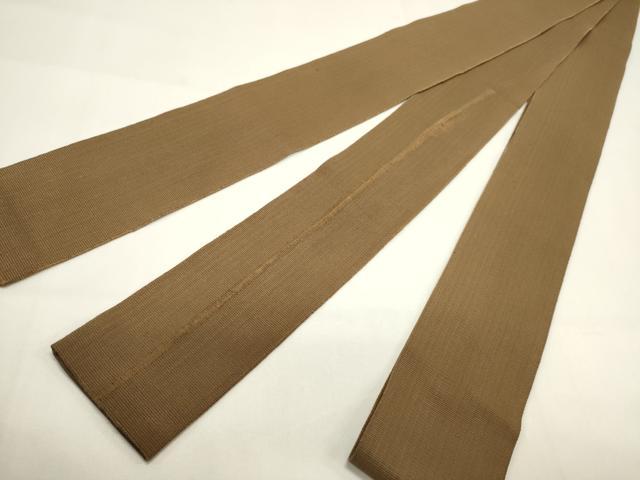 平和屋着物●男性　本場筑前博多織　角帯　灰茶色　正絹　逸品　CABF0296ak
