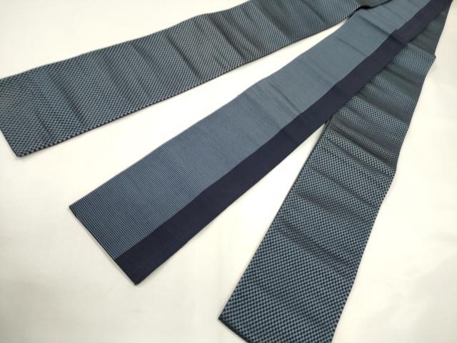 平和屋着物●男性　本場筑前博多織　両面　角帯　市松文　正絹　逸品　未使用　CABF0312ak