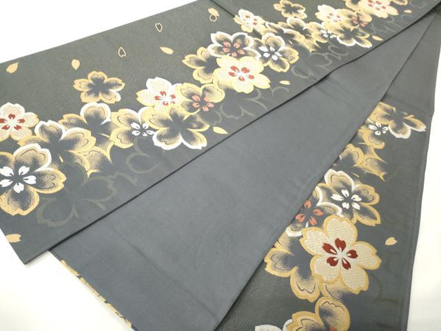 平和屋着物●六通柄袋帯　唐織　舞桜文　金糸　正絹　逸品　CABF0326ak