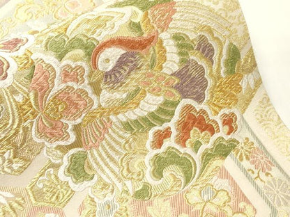 平和屋着物●六通柄袋帯　唐織　豊彩聚宝文　金銀糸　正絹　逸品　CABF0329ak