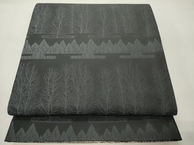 平和屋着物●両面　六通柄袋帯　伊勢型物語　銀糸　正絹　逸品　CABF0331ak