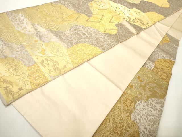 平和屋着物●西陣の名門　本家加納　六通柄袋帯　切嵌花鳥文　金糸　正絹　逸品　CABF0332ak