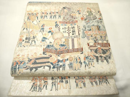 平和屋着物●東京友禅　熊谷好博子　太鼓柄袋帯　神田祭　金糸　引箔　正絹　逸品　CABF0338ak