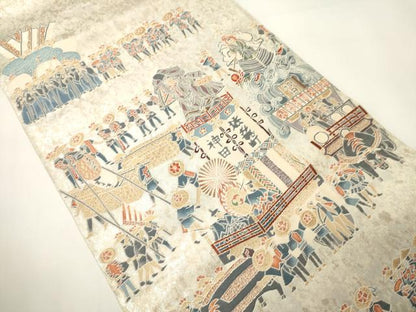 平和屋着物●東京友禅　熊谷好博子　太鼓柄袋帯　神田祭　金糸　引箔　正絹　逸品　CABF0338ak