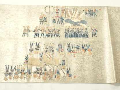 平和屋着物●東京友禅　熊谷好博子　太鼓柄袋帯　神田祭　金糸　引箔　正絹　逸品　CABF0338ak