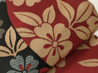 平和屋着物●染色の魔術師　染乃座・大久保玄才　そめのざ玄才　半幅帯　草花文　未使用　CABF0349ak