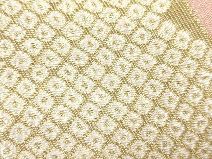 平和屋着物●半幅帯　雪輪桜兎/うさぎ文　金糸　未使用　CABF0377ak