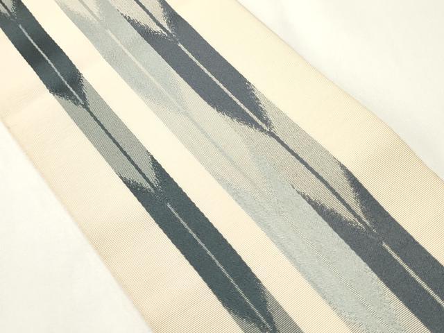 平和屋着物●本場筑前博多織　半幅帯　矢羽根文　正絹　逸品　CABF0389ak