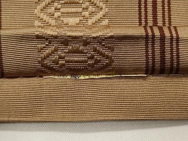 平和屋着物●本場筑前博多織　半幅帯　献上柄　正絹　逸品　CABF0392ak