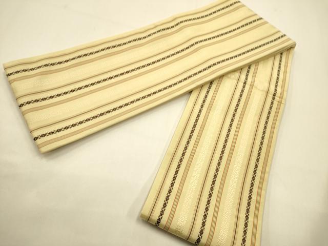 平和屋着物●本場筑前博多織　半幅帯　献上柄　正絹　逸品　未使用　CABF0395ak