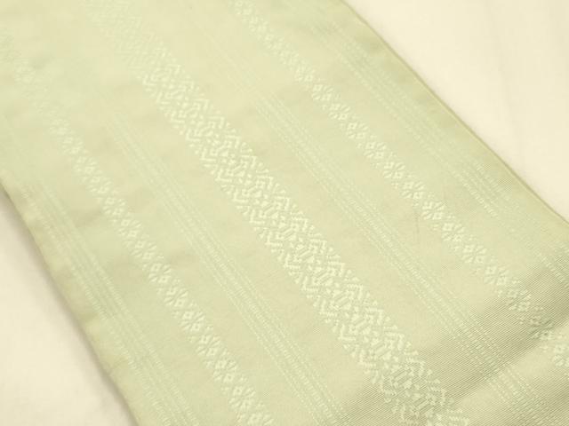 平和屋着物●本場筑前博多織　両面　半幅帯　舞蝶間道/献上柄　正絹　逸品　CABF0397ak