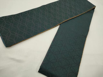 平和屋着物●西陣　半幅帯　七宝間道　正絹　逸品　CABF0399ak