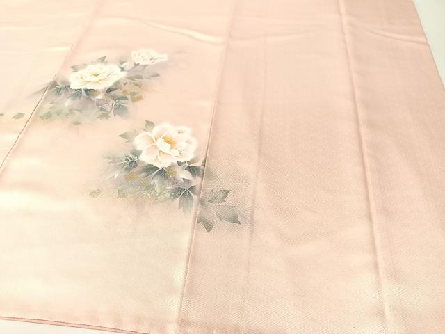 平和屋着物▽訪問着 手描き 牡丹 暈し染め 金銀彩 正絹 逸品 CABF0416vp