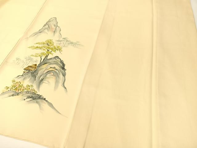 平和屋着物▽訪問着 手描き 風景文 正絹 逸品 CABF0439vp