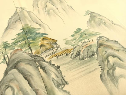 平和屋着物▼訪問着 手描き 風景文 正絹 逸品 CABF0439vp