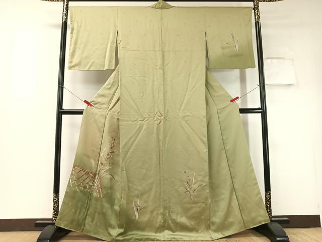 平和屋着物▼訪問着 総刺繍 籬花文 暈し染め 正絹 逸品 CABF0475vp