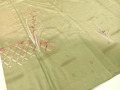 平和屋着物▼訪問着 総刺繍 籬花文 暈し染め 正絹 逸品 CABF0475vp