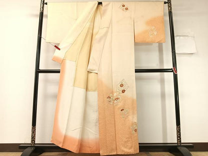 平和屋着物▼中国三大刺繍 相良刺繍 総刺繍 訪問着 切嵌更紗唐草文 暈し染め 正絹 逸品 CABF0481vp