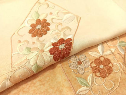平和屋着物▼中国三大刺繍 相良刺繍 総刺繍 訪問着 切嵌更紗唐草文 暈し染め 正絹 逸品 CABF0481vp